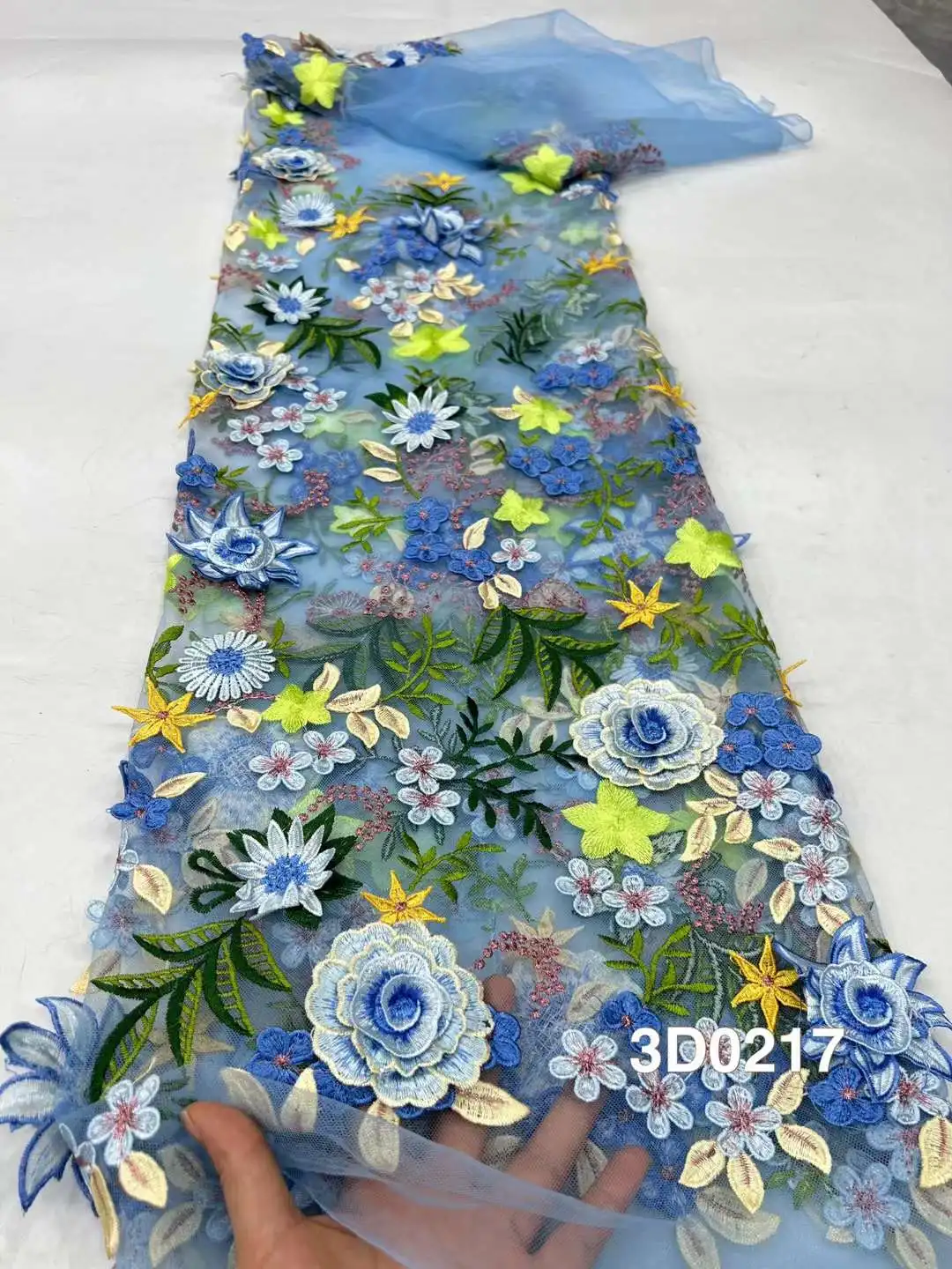 African 3D Flower Lace Fabrics, French  Embroidery, Nigerian lace Fabric Wedding Material, High Quality, Latest, SF