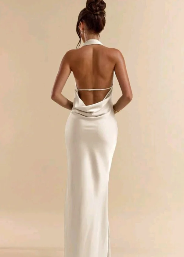 High Quality Customized Halter Ankle Length Backless Sleeveless A-line Vestidos De Fiesta Para Bodas Evening Dresses فساتين