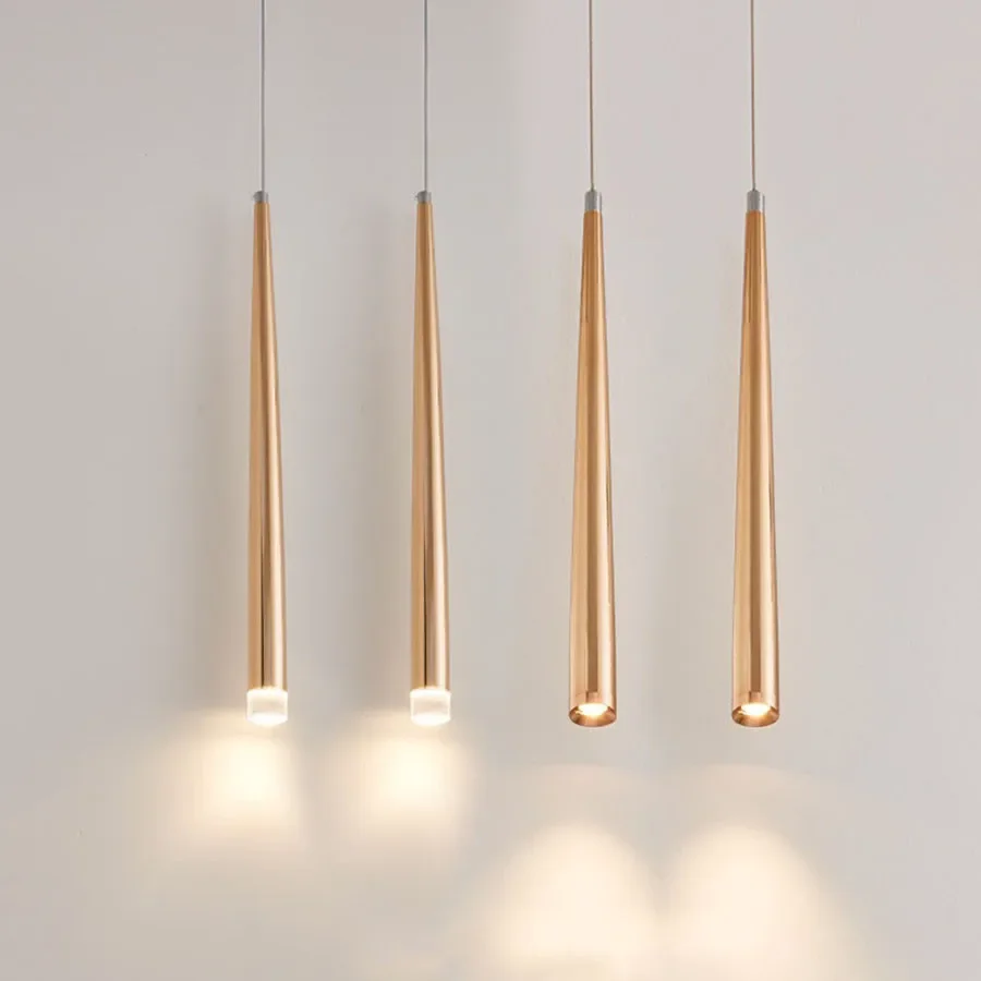 

Golden Crystal Long Tube LED Pendant Lights Cafe Kitchen Hanging Light Dining Room Restaurant Bar Droplight Pendant Lamps