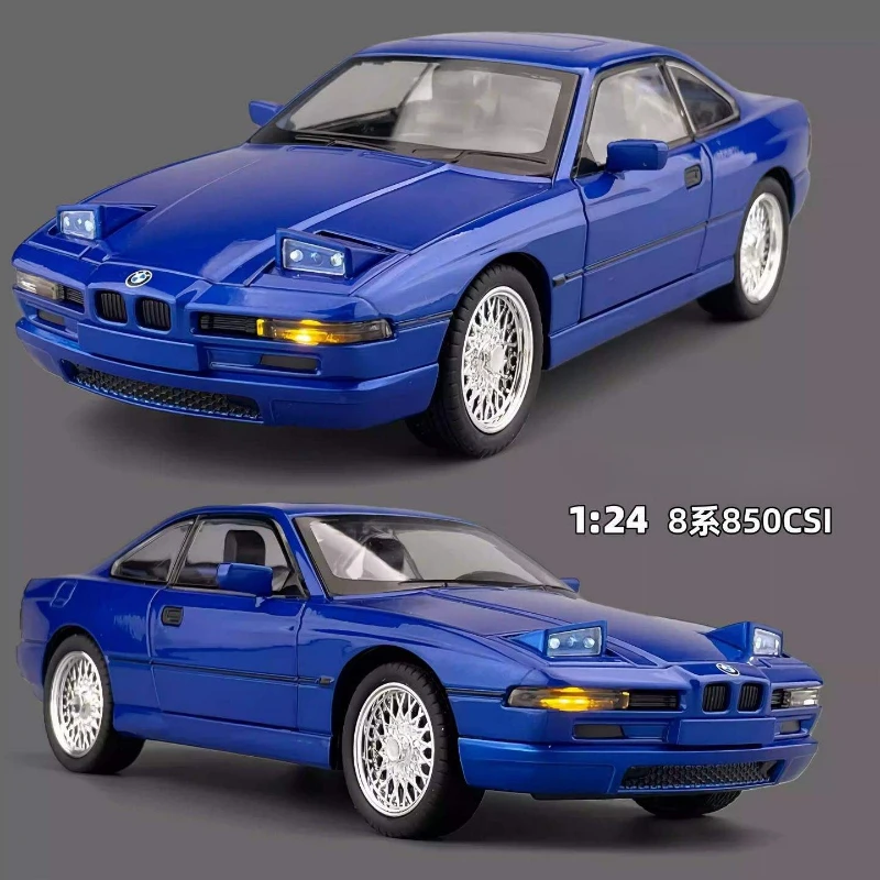 

1:24 850 CSI Sports Car Model Classic Car Die-casting Alloy Toy Sound and Light Model Children's Birthday Gift