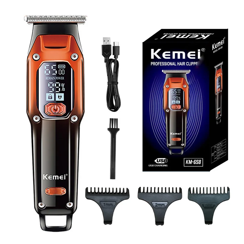 Kemei KM-658 Hair clipper Cord or Cordless Use Hair Trimmer Barber Professional Rechargeable Electric Hair Cutting Machine