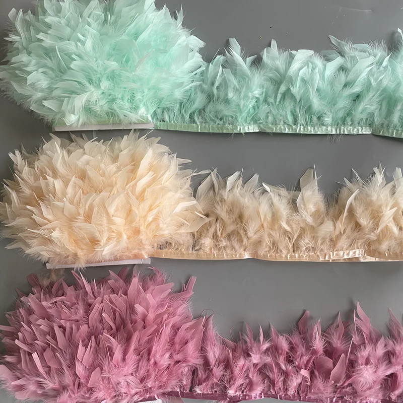 10-15cm Marabou Feathers Trim DIY Wedding Turkey Feather Ribbon Crafts Sewing Clothing Party Plume Handmade Home Decor