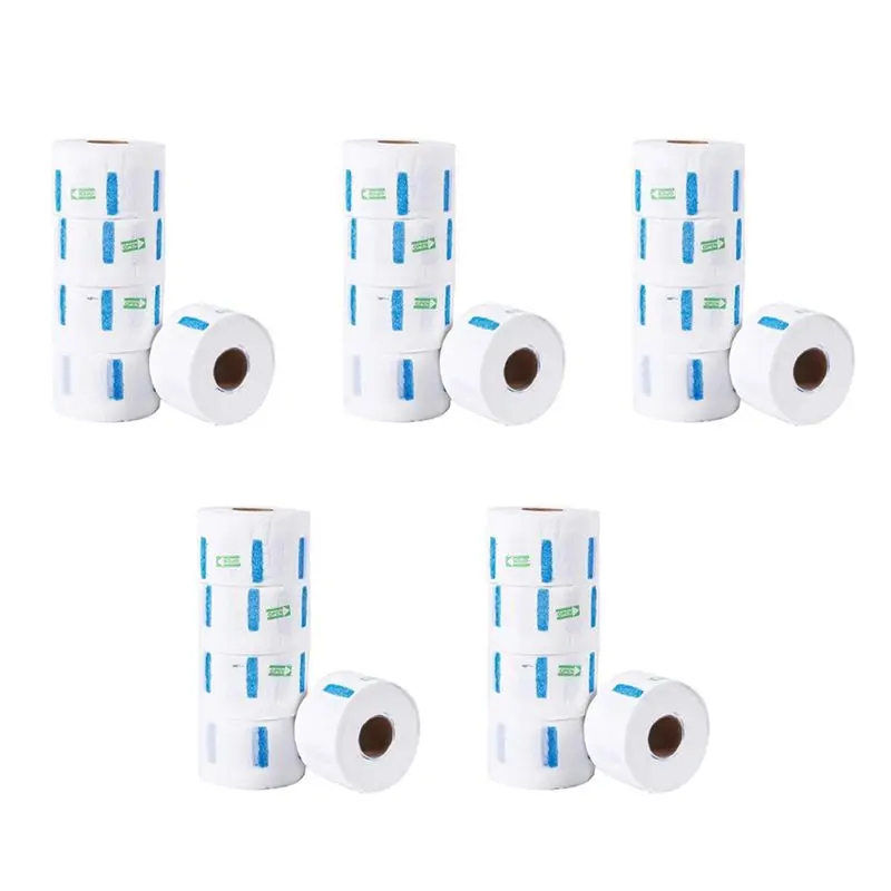 

25 Neck Hair Cutting Collar Ruffles Strip Roll Paper Hygiene Salon Barber Dispose