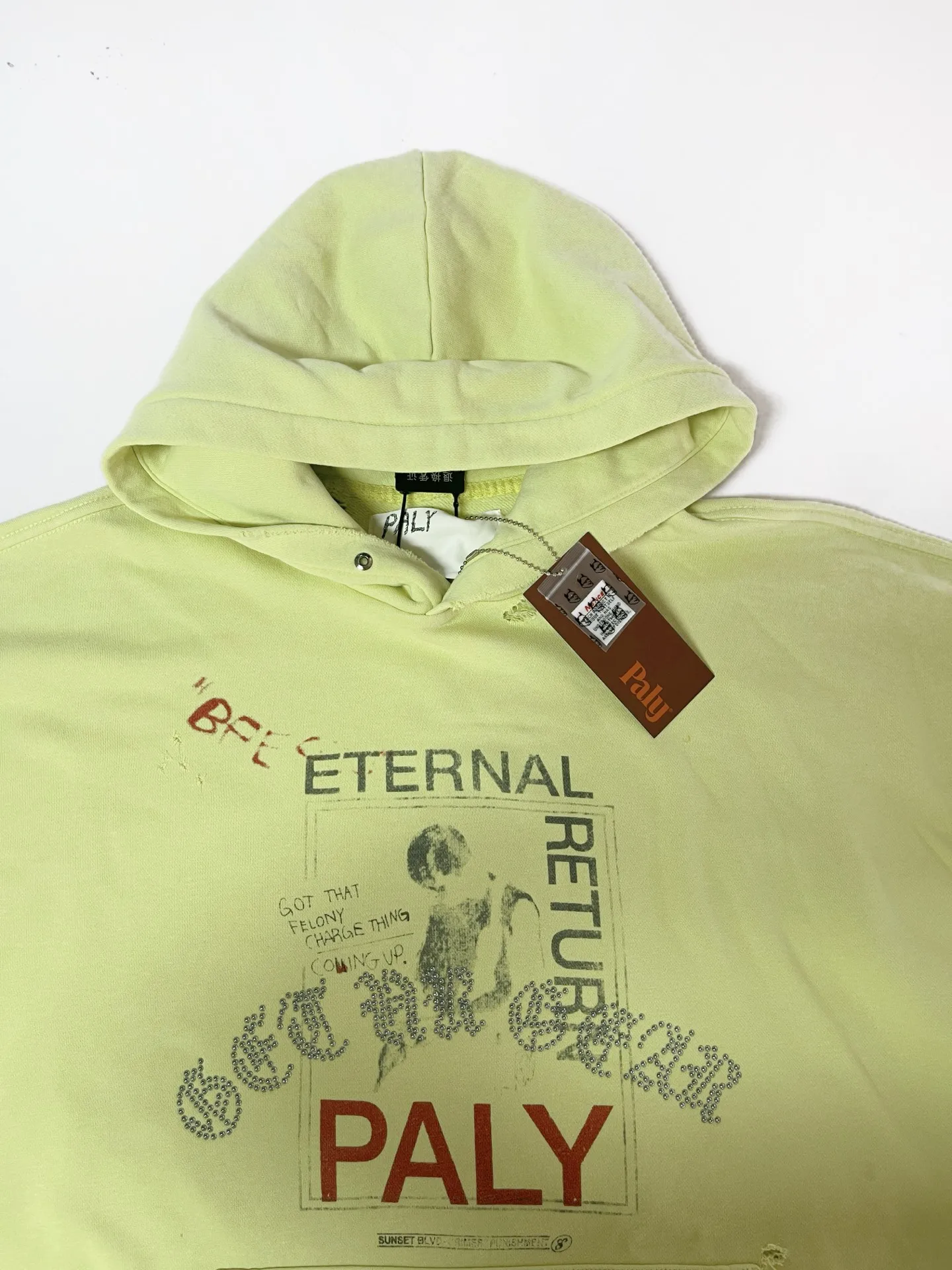 

25ss High Quality Washed PALY Hoodie Men Women High Quality Vintage Oversized Casual Style Hooded Pullover