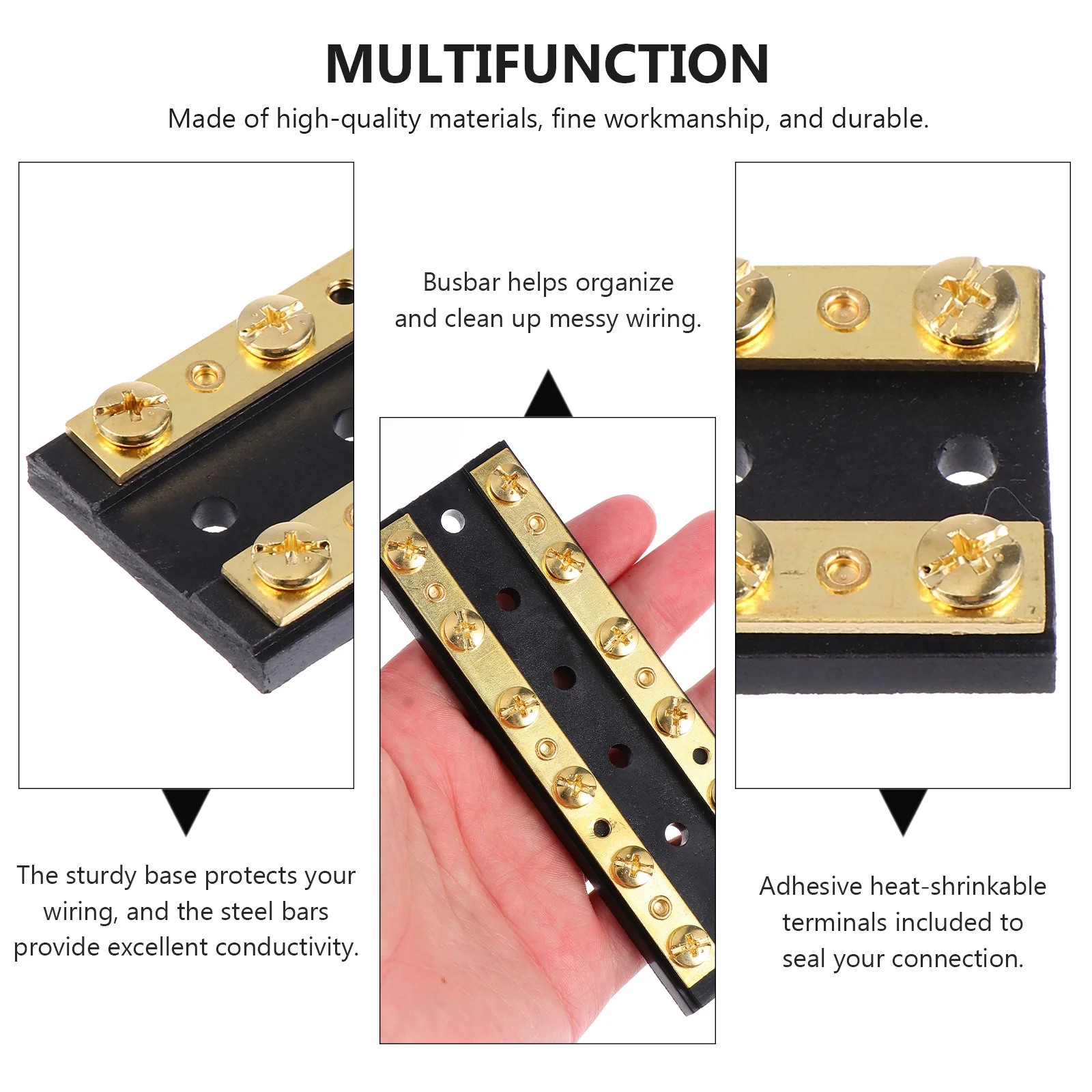 

1Set 6 Positions Dual Row Terminal Bus Bar 60a Electrical Distribution Block for Car Boat Rv Motorcycle Junction