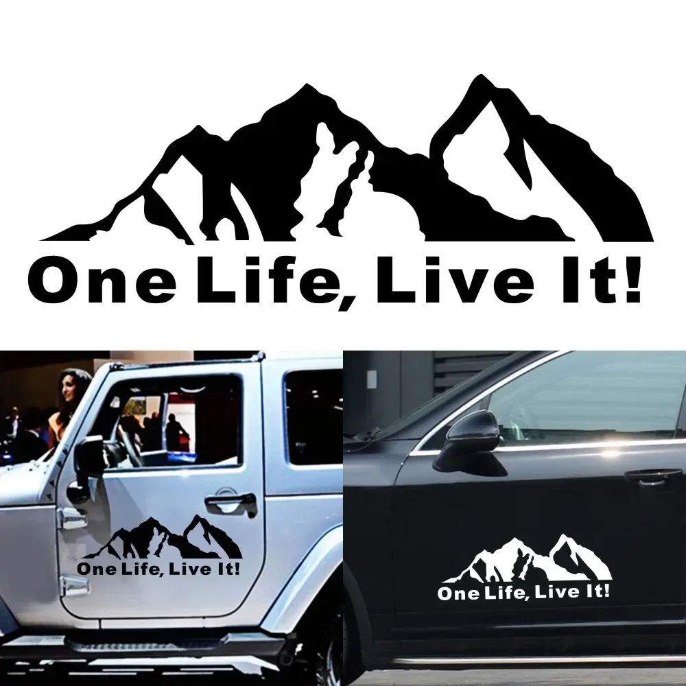 Adventurers mountains graphics one life, live lt! Vinyl car sticker interesting decoration  trailer truck door accessories