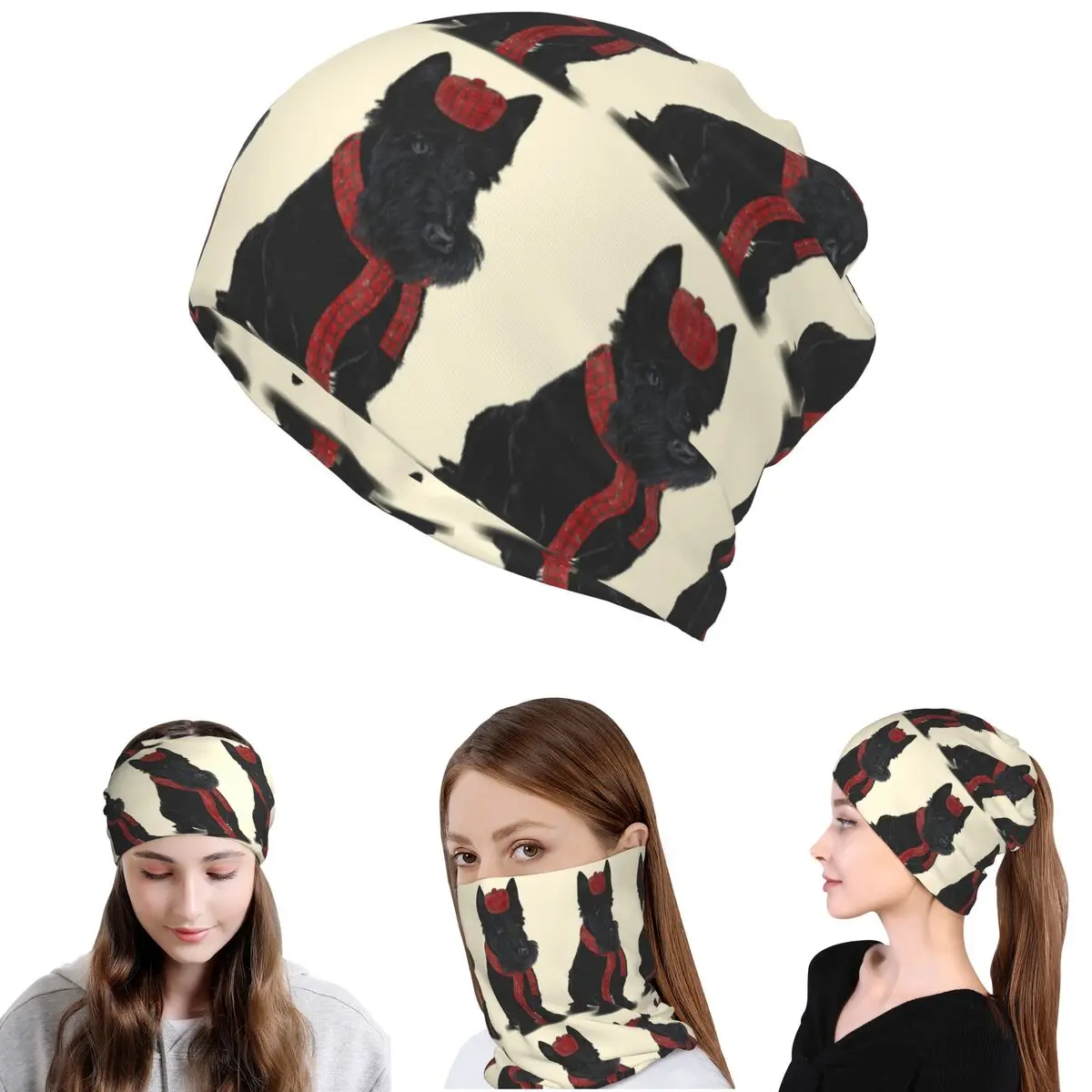 

I Love My Scotties Dog 3 Bandana Neck Cover Magic Scarf Multifunction Balaclava Beanies Hat for Men Women Adult Winter