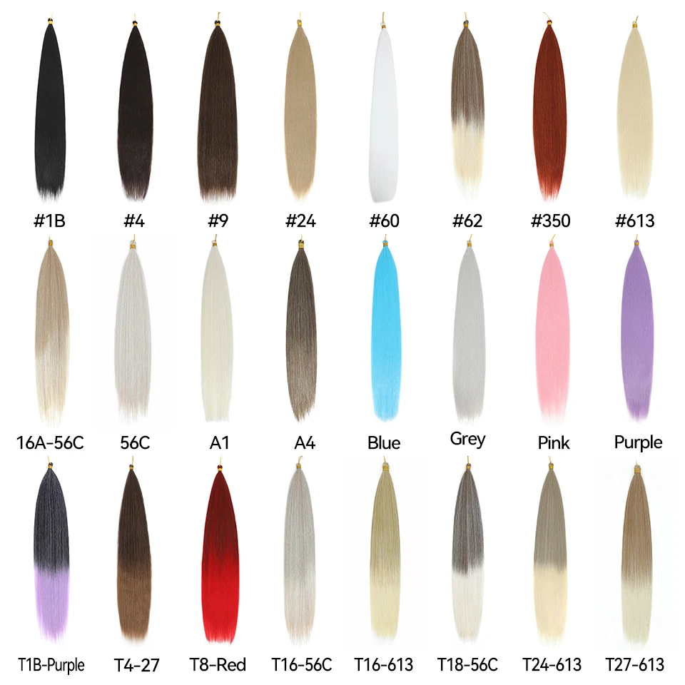 30Inch Ariel Straight Braiding Hair Extensions Yaki Straight Ombre White Pink Synthetic Crochet Braids Hair For Women Fake Hairs