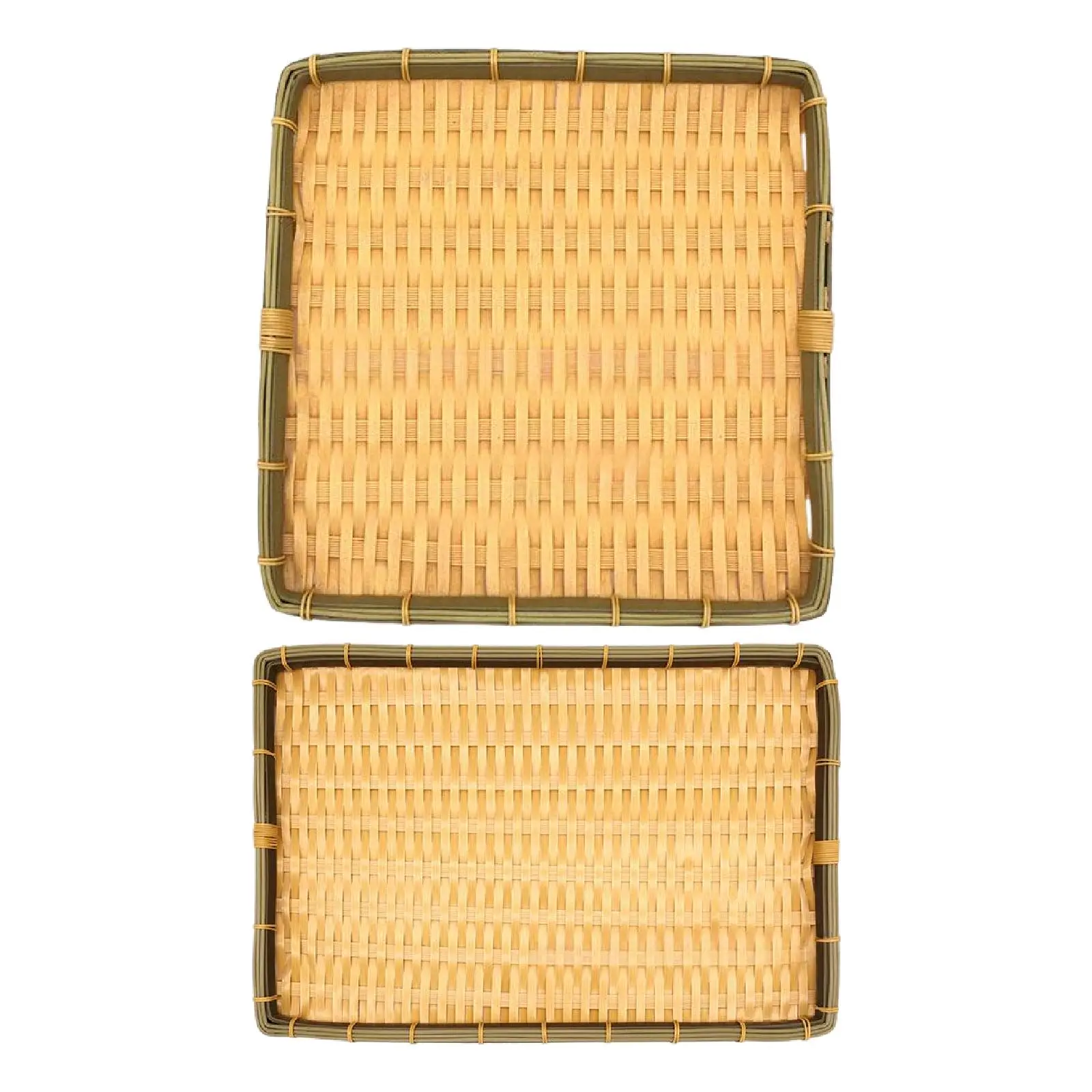 Cesta de pan tejida a mano, bandeja de almacenamiento multifuncional, soporte para pasteles y frutas, cesta decorativa para el hogar y regalos