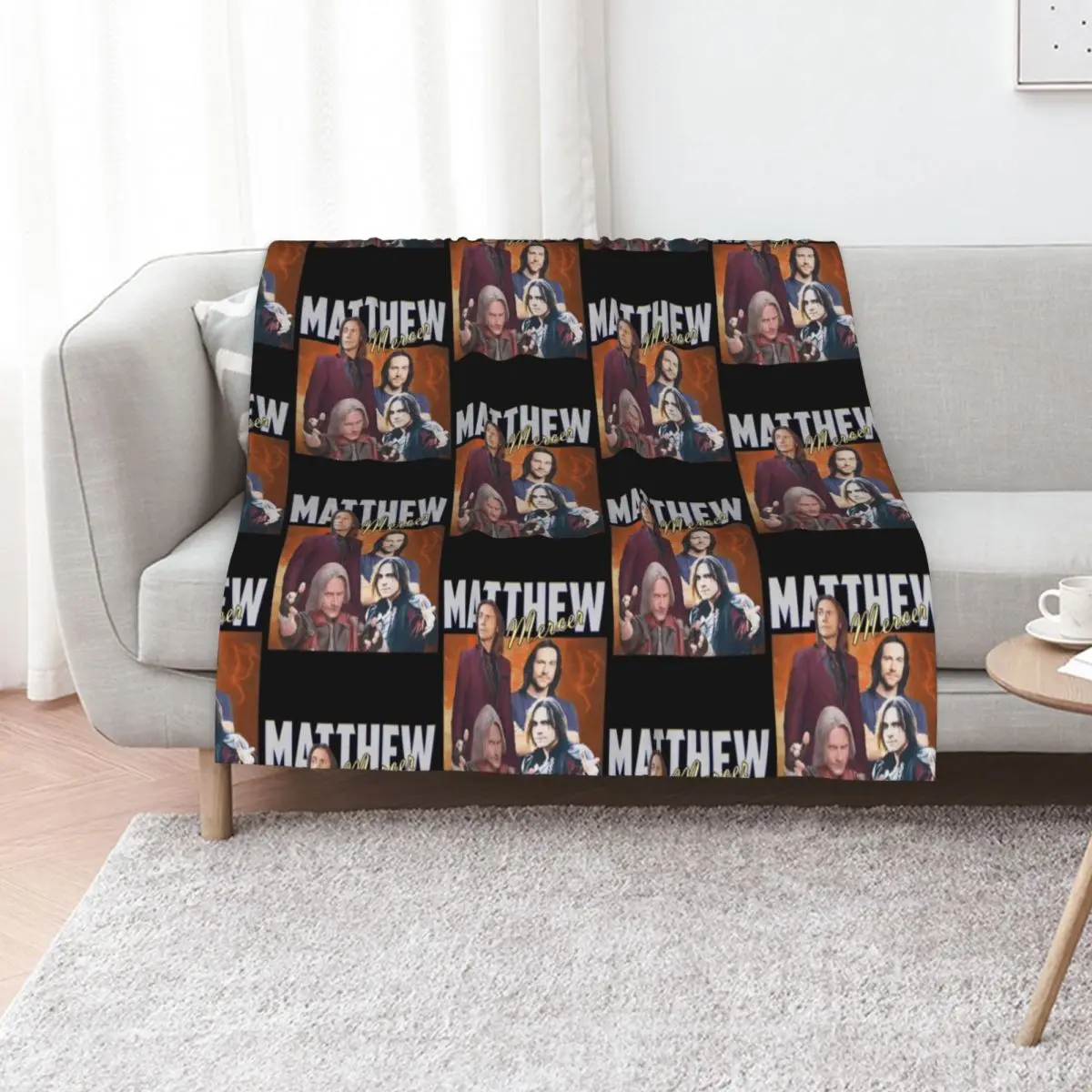 Matthew Mercer Vintage Throw Blanket Travel Size Cozy Blanket for Plane Train