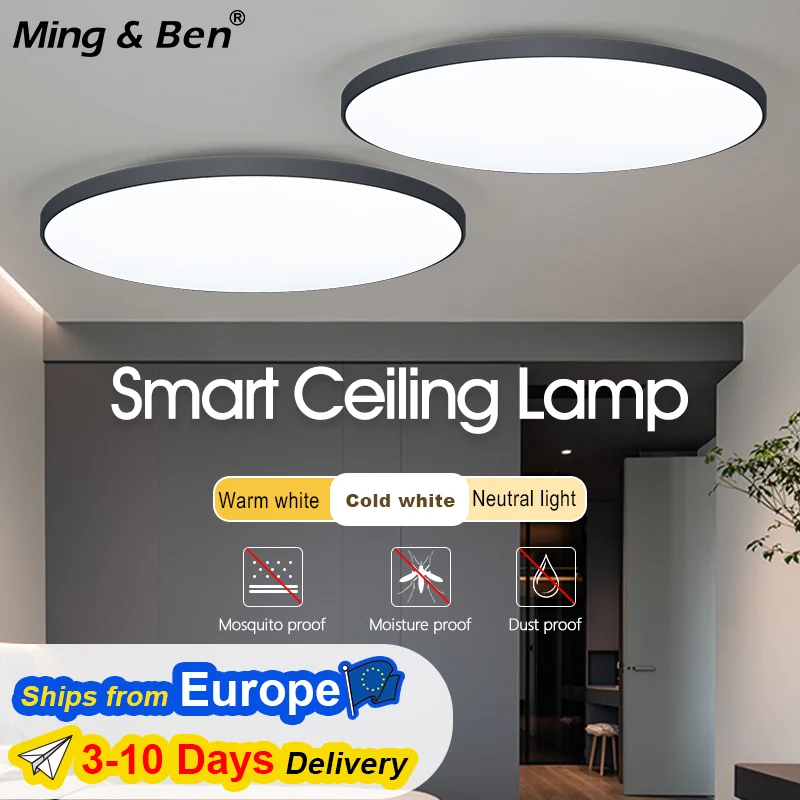 Morden Ceiling Lights 50W Dimmable APP Remote Control Dustproof and Moisture-proof Led Ceiling Lamp Living Room Bedroom Bathroom