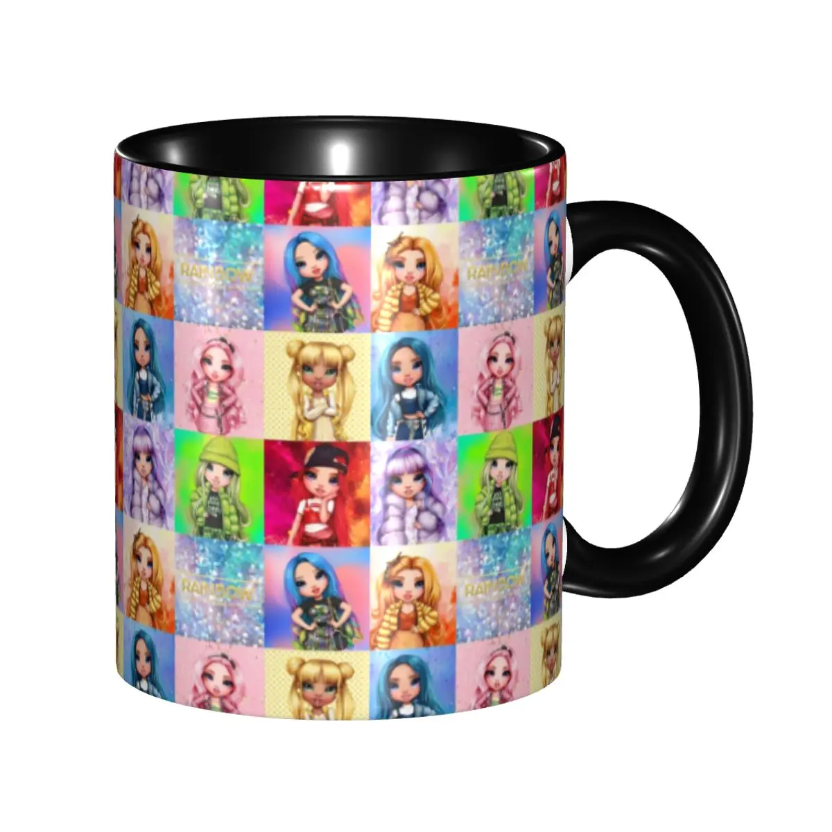 

Rainbow High Girls Coffee Mugs DIY Customized Cartoon Animation Ceramic Milk Tea Mug