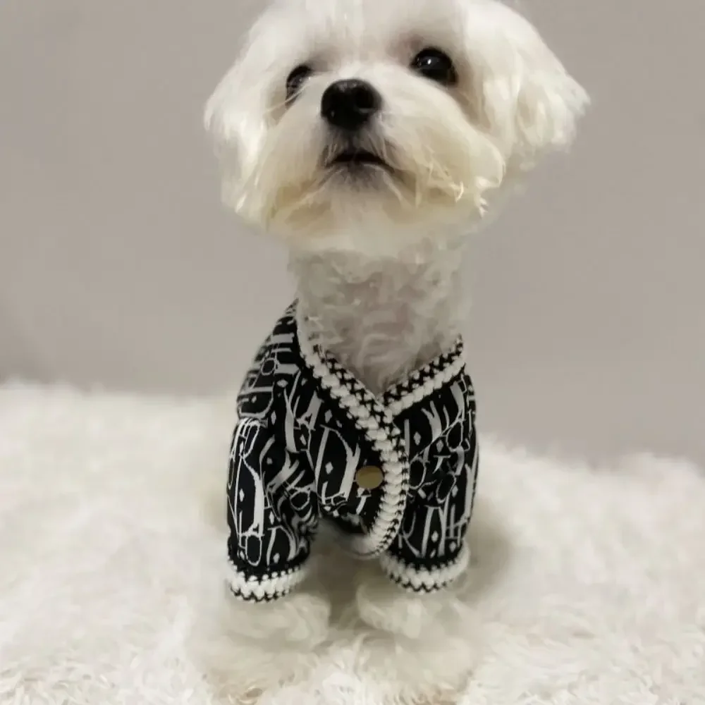 Polyester Dogs Cotton Sweater Jacket Comfortable Warm Trendy Dog Clothes Soft Dog Knitted Cardigan Outdoor/Indoor Dog Sweater