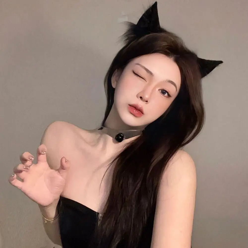 

Funny Lolita Cat Ears Headband Animals Thin Cosplay Headwear Korean Style Headwear Jk Plush Hair Band Student