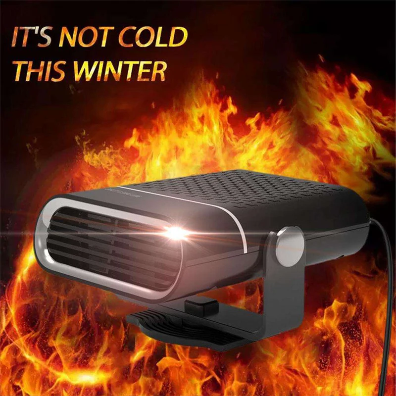 12/24V Car Heater 2 In 1 Car Windshield Fast Heating Defrost Defogger 360 Degree Rotation Auto Heater for Interior Accessories