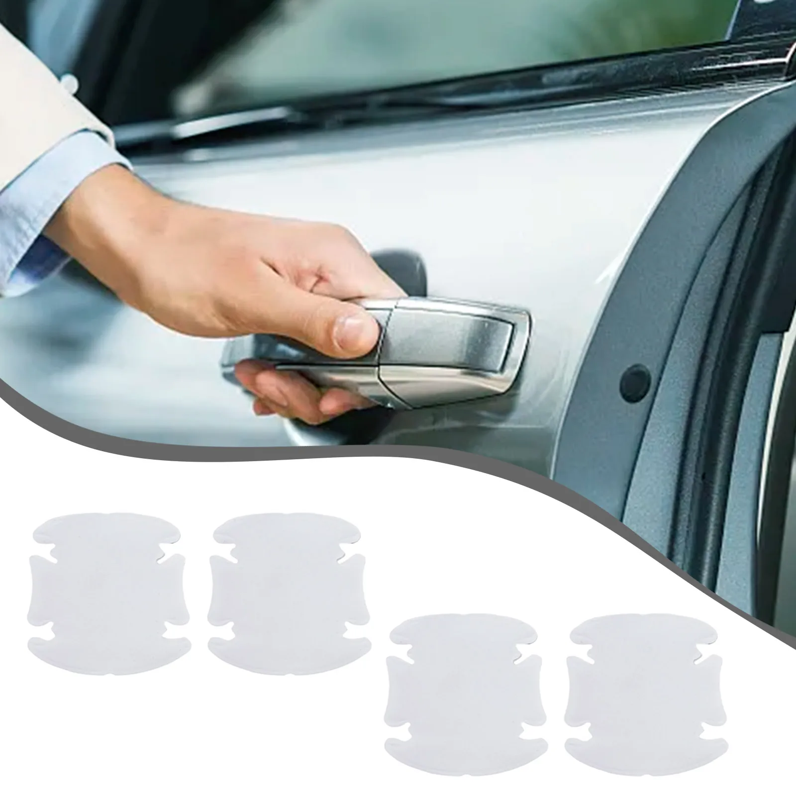 

4pc Car Doors Cup Paint Protection Transparent Door Bowl Scratch Protection Films Invisible Film Scratch Decor Car Sticker