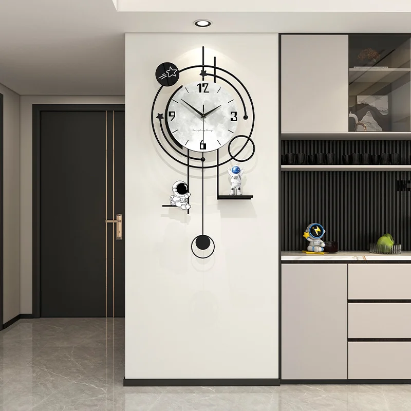 

Modern minimalist wall clock living room, dining room decoration silent clock no punching clock wall mounted clock