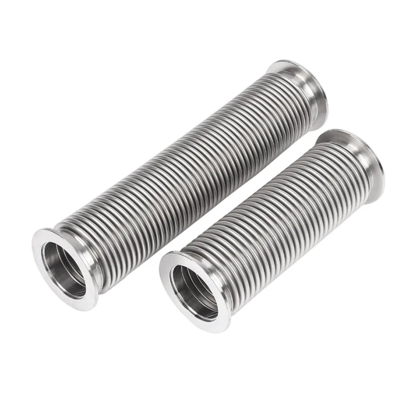 KF Vacuum Flexible Corrugated Pipe Quick Installation 304 Stainless Steel Elastic Expansion Pipe Clamp Formed Pipe Fittings