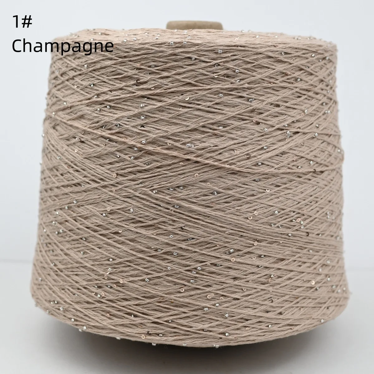 500g pure cotton yarn, beads and sequin stick needlework. Handmade DIY knitted rice beads sequin yarn