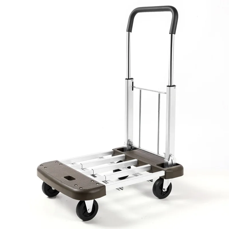 

Small Size Folding Family Flat Car Uni-Silent New Portable Luggage Cart Withstand 150kg Hand Truck AL150A-DX