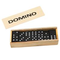 Wooden Domino Board Games Travel Funny Table Game Domino Toys Teaching Aids Double 6 Dominoes Set Puzzle Card Black Dominoes