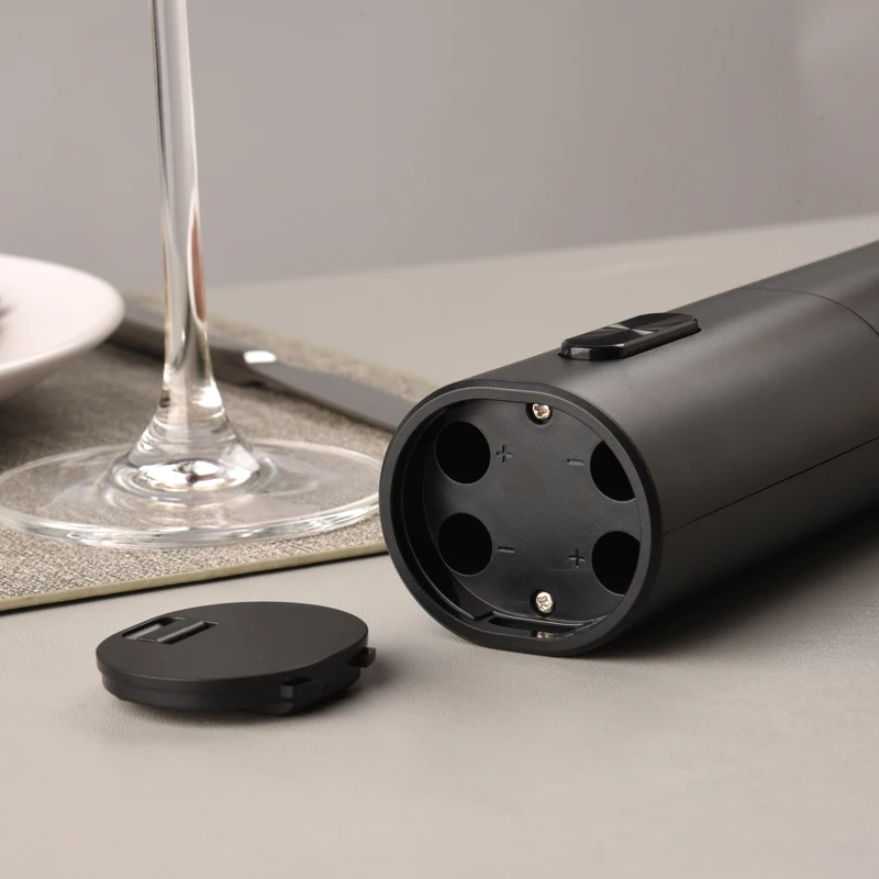 Electric Wine Opener Automatic Corkscrew with Aerator Pourer Foil Cutter One Click Button Battery Opener for Kitchen Bar Party ﻿