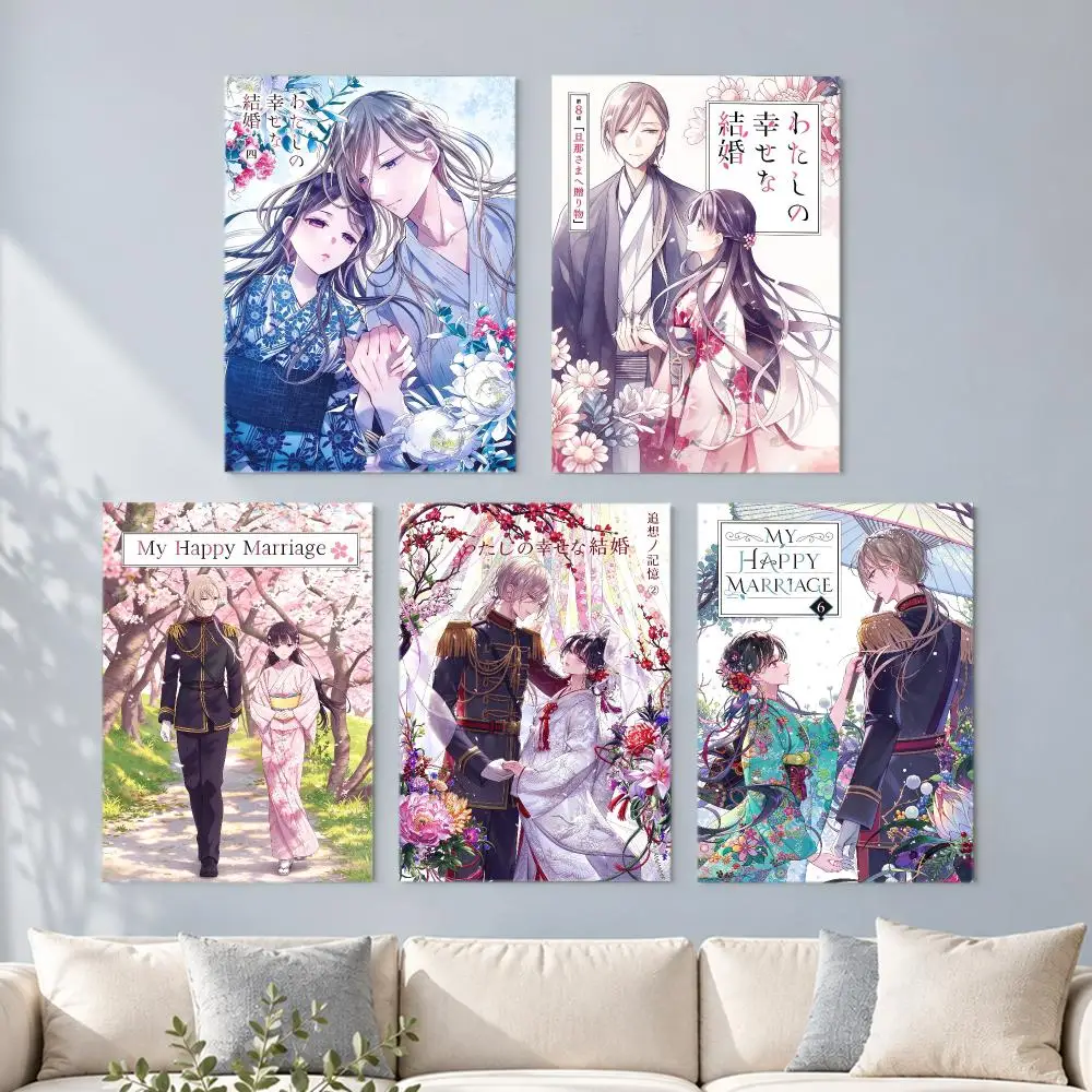 anime My Happy Marriage Poster HD Poster Printing Self Adhesive Poster for Living Room Bedrooms Home Decor Gift