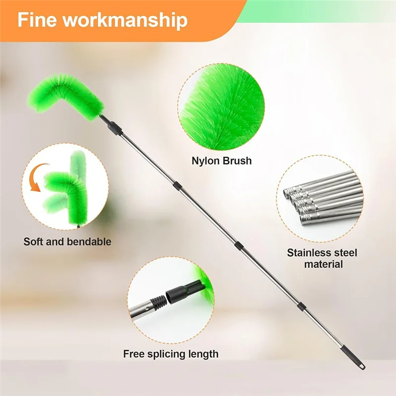 

ABLN-инструменты для чистки желобов Телескопический очиститель желобов с 4-секционным стержнем Надежный инструмент для очистки желобов для чистки листьев 1,8 м