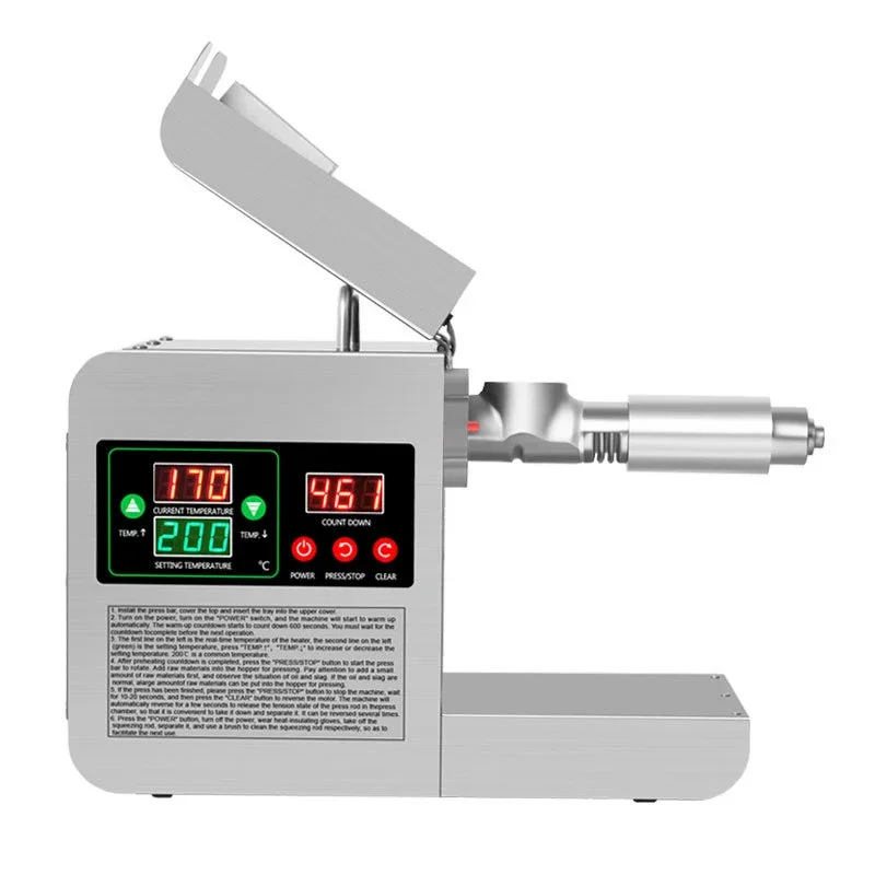 X8S nowa inteligentna kontrola temperatury prasa olejowa 820W mała komercyjna prasa olejowa domowej roboty olej orzechowy 110/220V