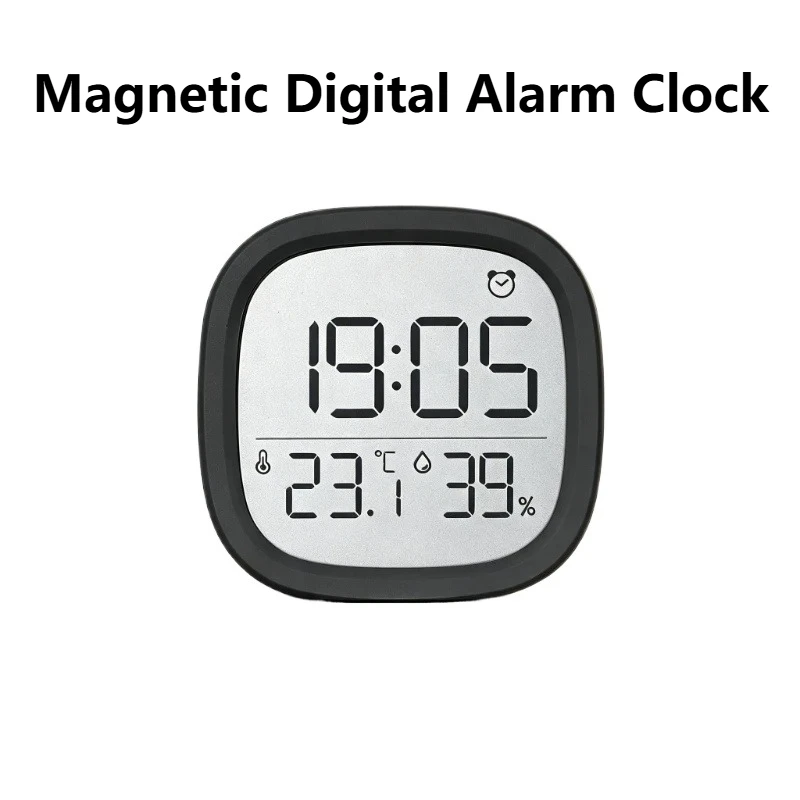 Magnetic LCD Digital Alarm Clock Clock with Temperature Humidity Monitor Fridge Magnet  Desk Clock Dual Use for Home Kitchen 301