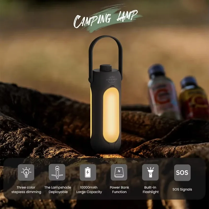 Camping Light 10000mAh Portable Folding Camping Lamp Rechargeable Outdoor Camping Lantern Tent Light