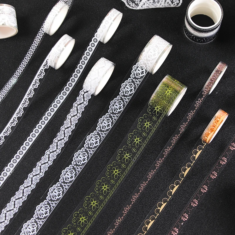 Contain Random Items, 5/20/60 Rolls, Vintage Lace PET Washi Tape Set, Elegant Floral & Lace Decorative Tape for Journal view 5
