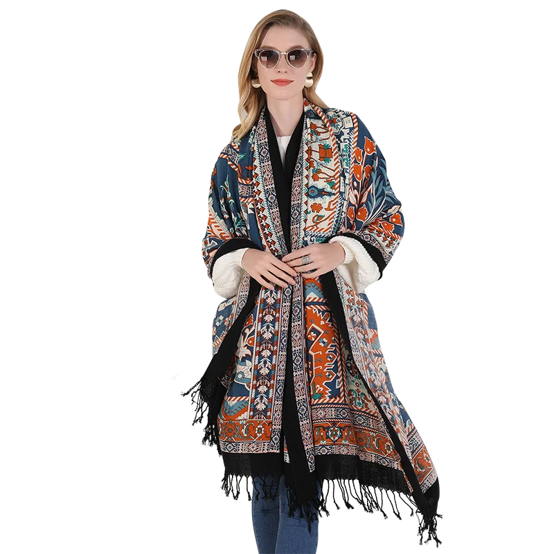 

DANA XU New Fashion 100% Pure Merino Wool Poncho Winter Large Scarf Pashmina Shawl Bandana Neck Wrap For Women