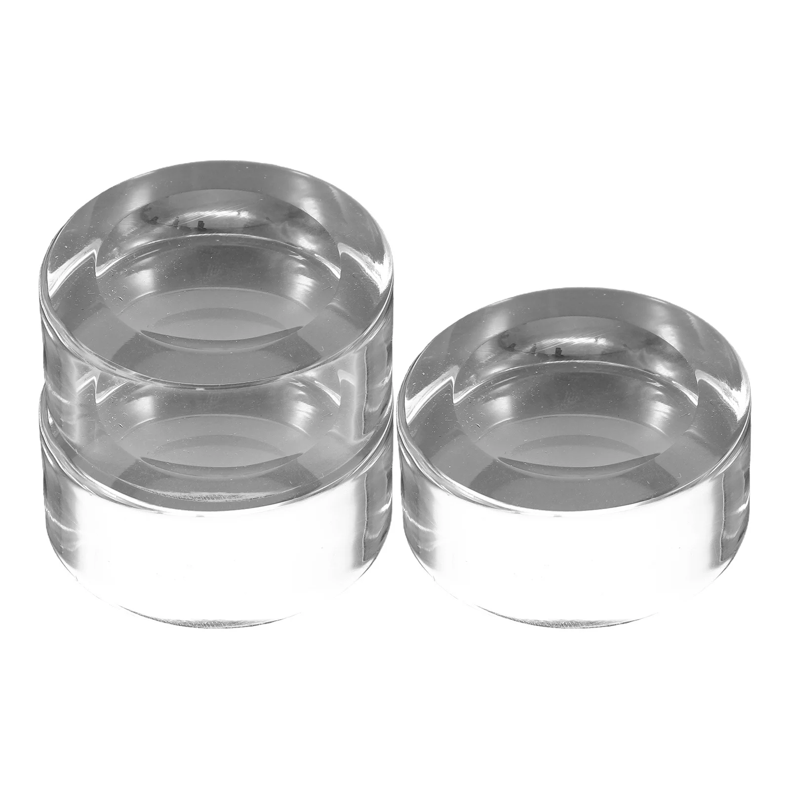 

3Pcs Crystal Sphere Display Stand Transparent Concave Base Stable Holder Clear Sphere Display for Home Office Decor
