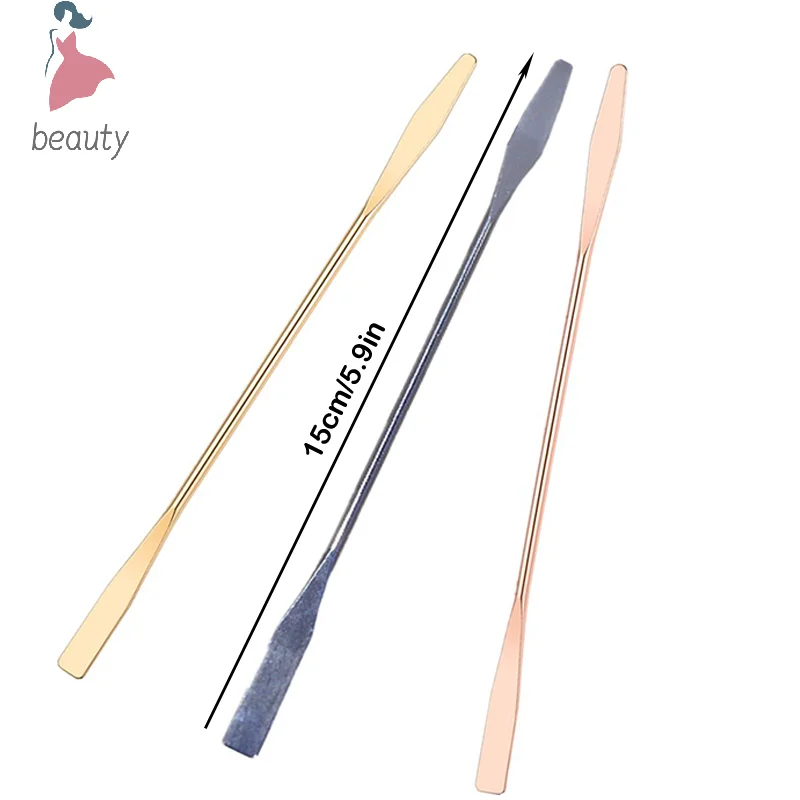 ملعقة دبوس ملحقات الأظافر والأصباغ أدوات خلط مسمار الفن ظلال العيون كريم اثارة قضيب الفولاذ المقاوم للصدأ هلام معدني اثارة أداة