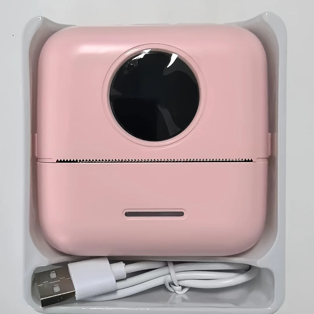 Portable Mini Printer, Inkless Bluetooth Sticker Maker with Rolls Paper, Impresora Portátil for Notes, Journal, DIY, Gift