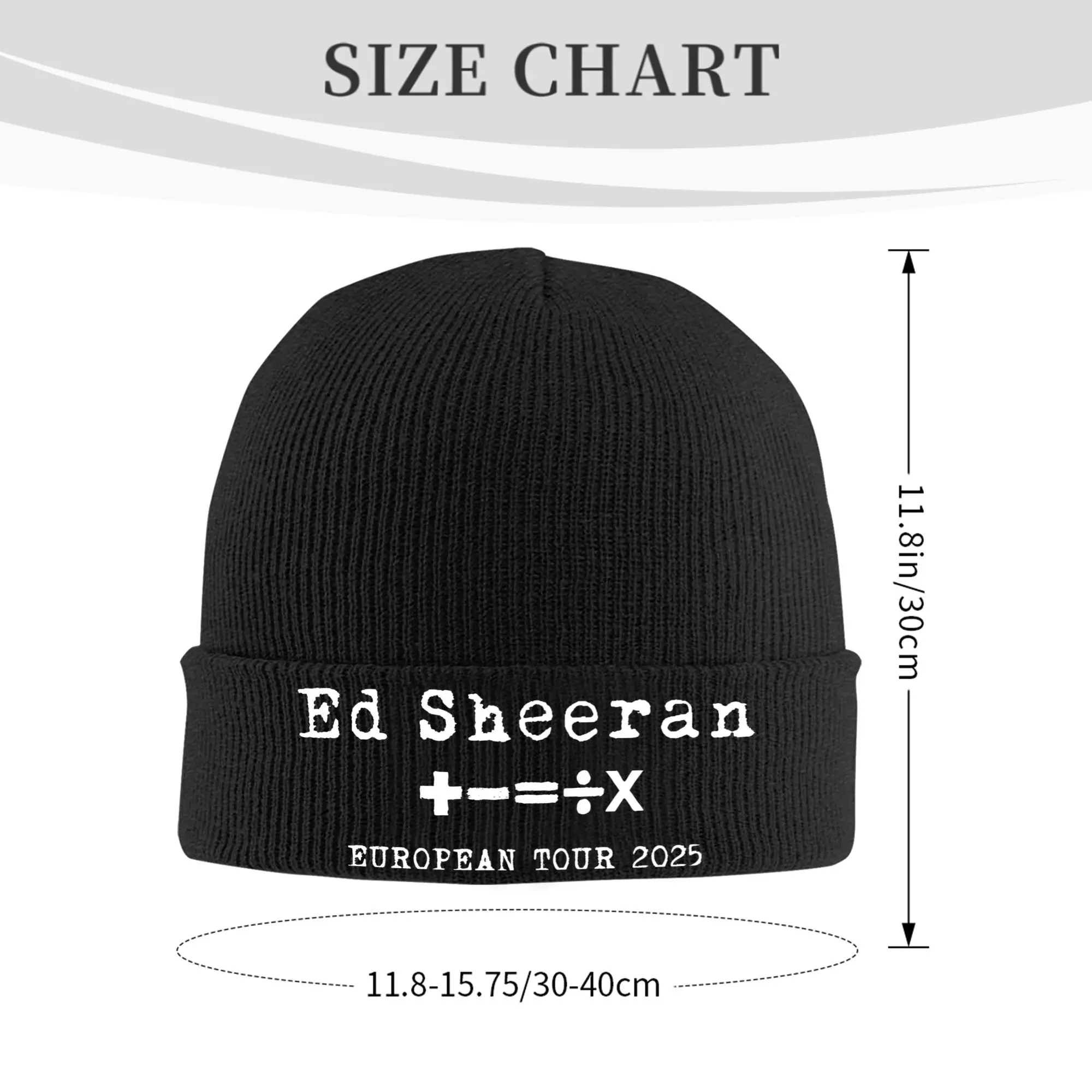 قبعة Ed Sheeran Tour 2025 المترهلة للنساء والرجال قبعات محبوكة للشتاء الدافئ Skullies