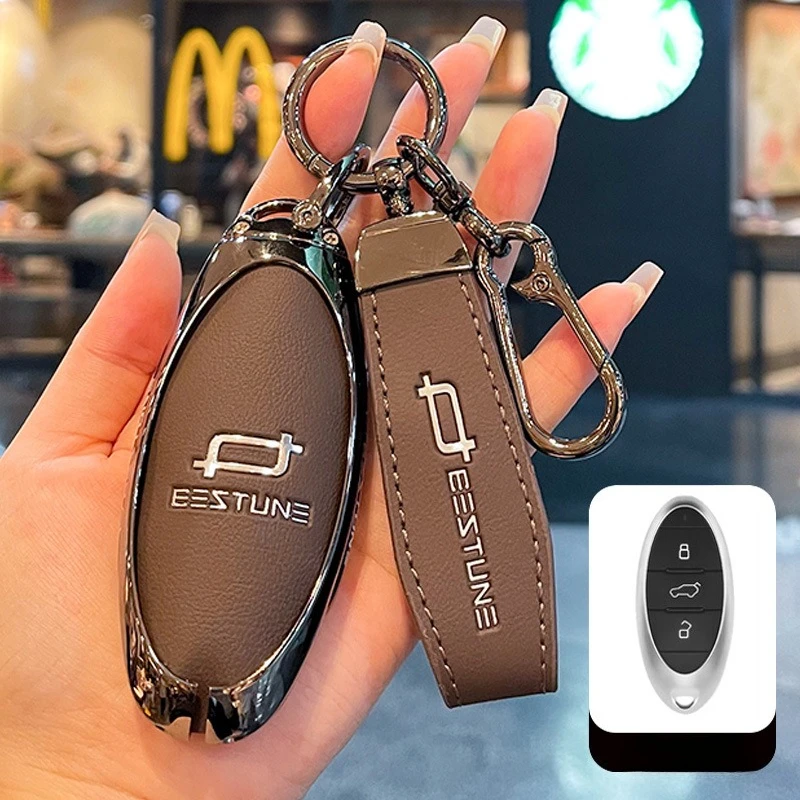 Premium Zinc Alloy Key Cover Case for Besturn Yueyi 07 / T90 Dragon Edition (2025) - Protective Key Fob Shell Key Bag Chain