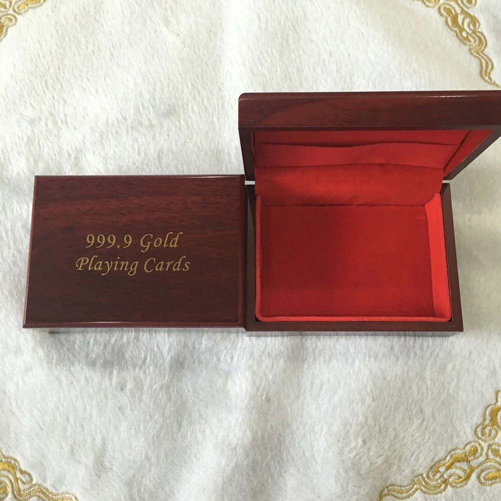 

2pcs Wooden Jewelry Storage Boxes Cards Tea Coffee Accessories Empty Rectangular Portable Gift Playing Card Case