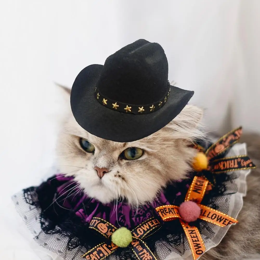 Small pet Cowboy Hat for Dogs cats Cowboy Hat pet Halloween Costumes Party Decoration Pet role-playing hat mini cowboy hat