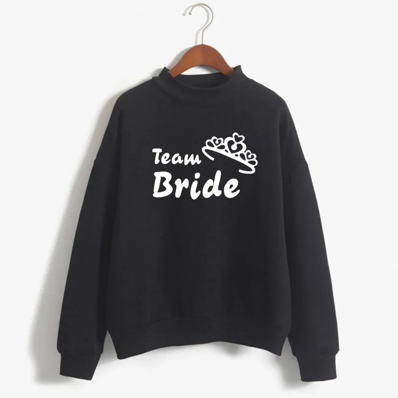 

TEAM BRIDE Print Woman Sweatshirt Sweet Korean O-neck Knitted Pullovers Thick Autumn Candy Color Women Wedding Party Clothing