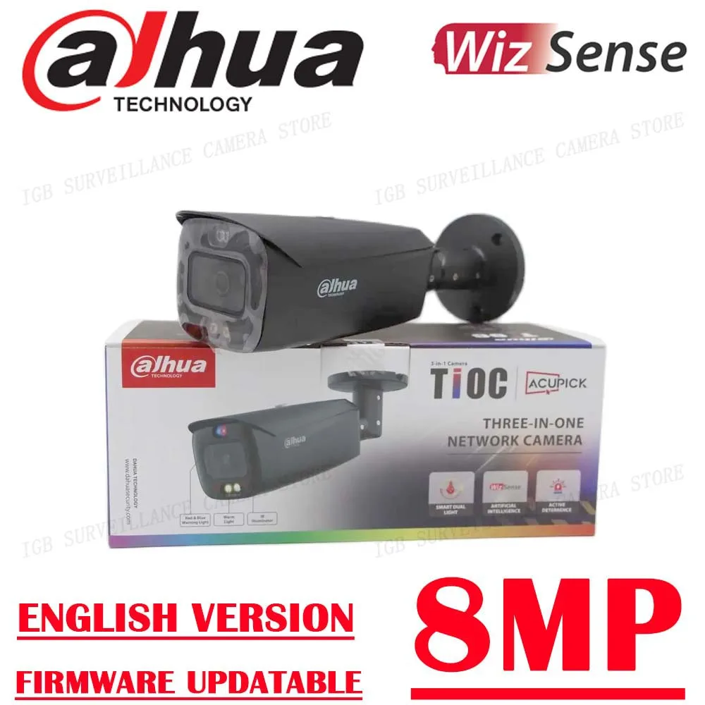 Imagem -02 - Dahua-iluminação Dupla Dissuasão Ativa Focal Fixa Bala ir 30m Câmera Wizsense Bidirecional Ipc-hfw3849t1-as-pv 8mp