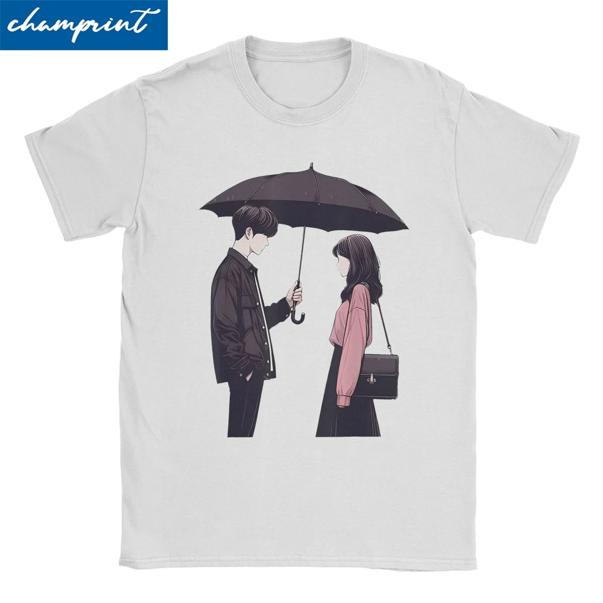 

Мужская футболка K-Drama Lover, корейская драма для мальчика с зонтиком Kawaii Kdrama, хлопковые футболки с короткими рукавами, одежда с круглым вырезом