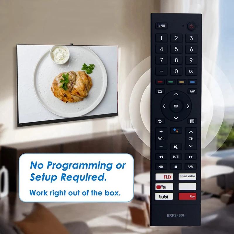 Controle remoto para tv led inteligente, substitua erf3f80h, para hisense smart tv a6 série 43a53fua 50a53fua 55a53fua 65a53fua 60a53fua 50a66fua