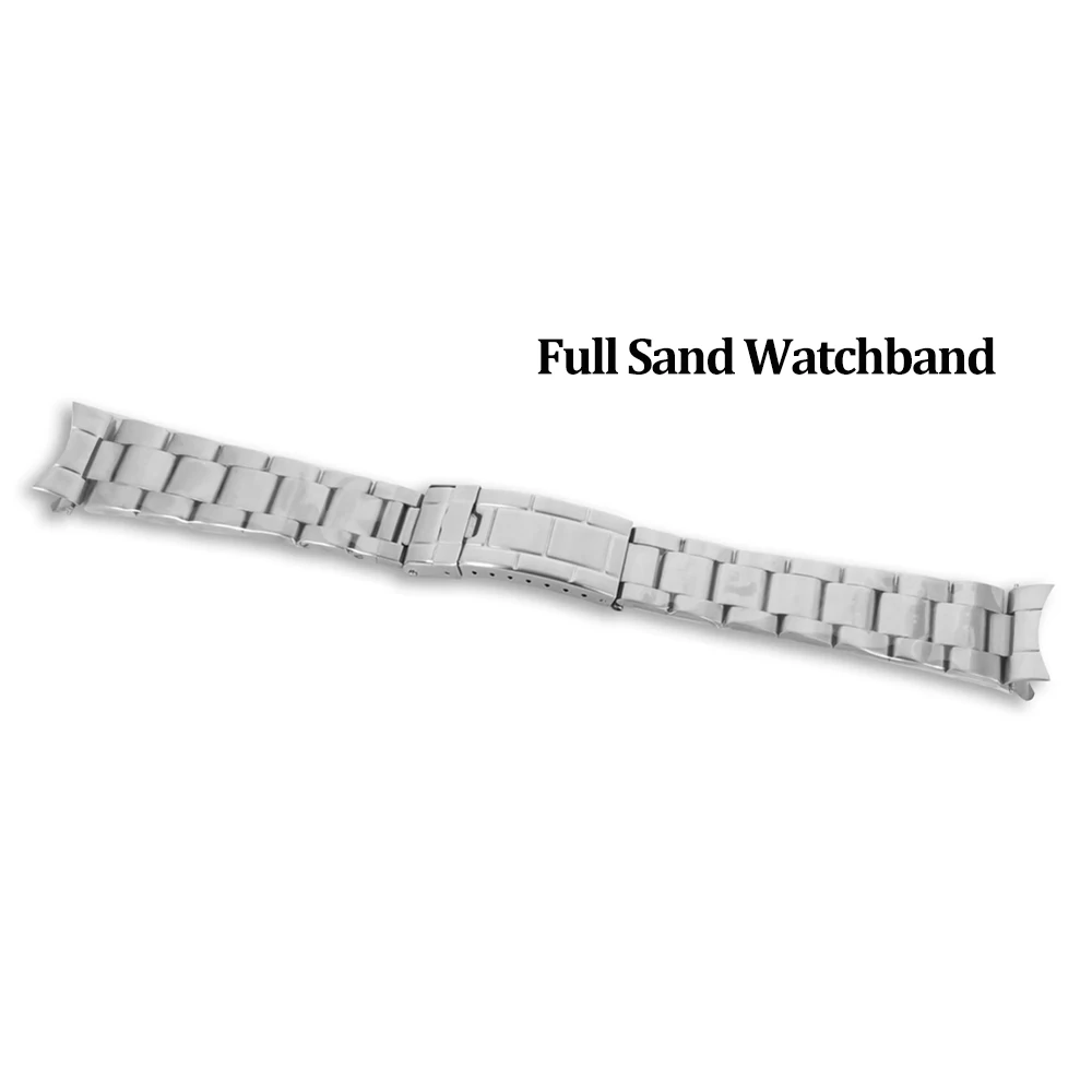 316L Stainless Steel Watch Strap 20mm, Full Sand Watchband, Jubilee Bracelet, Middle Polished Band, for Our Vintage Watch Cases