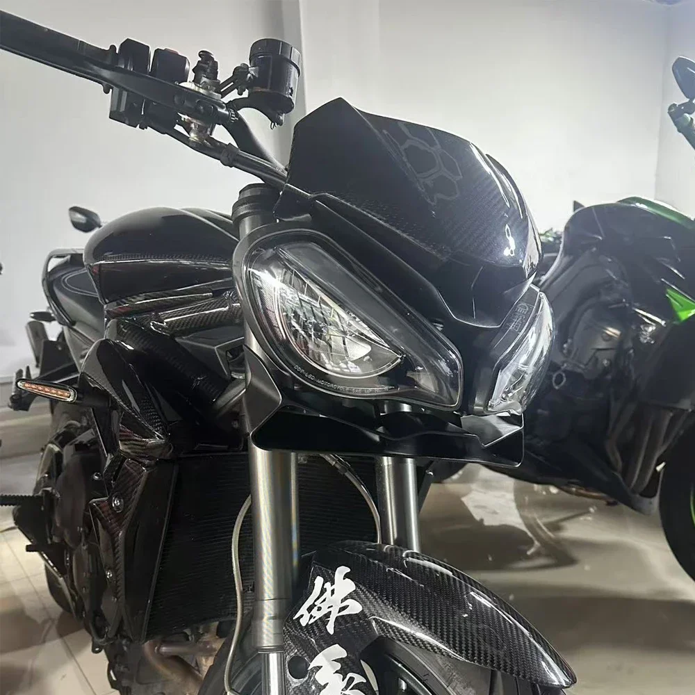 ملحقات سبويلر أمامية للدراجة النارية Sport Downforce عارية الجناح منحرف لـ Triumph Street Triple 765 R RS 2017-2024 #3