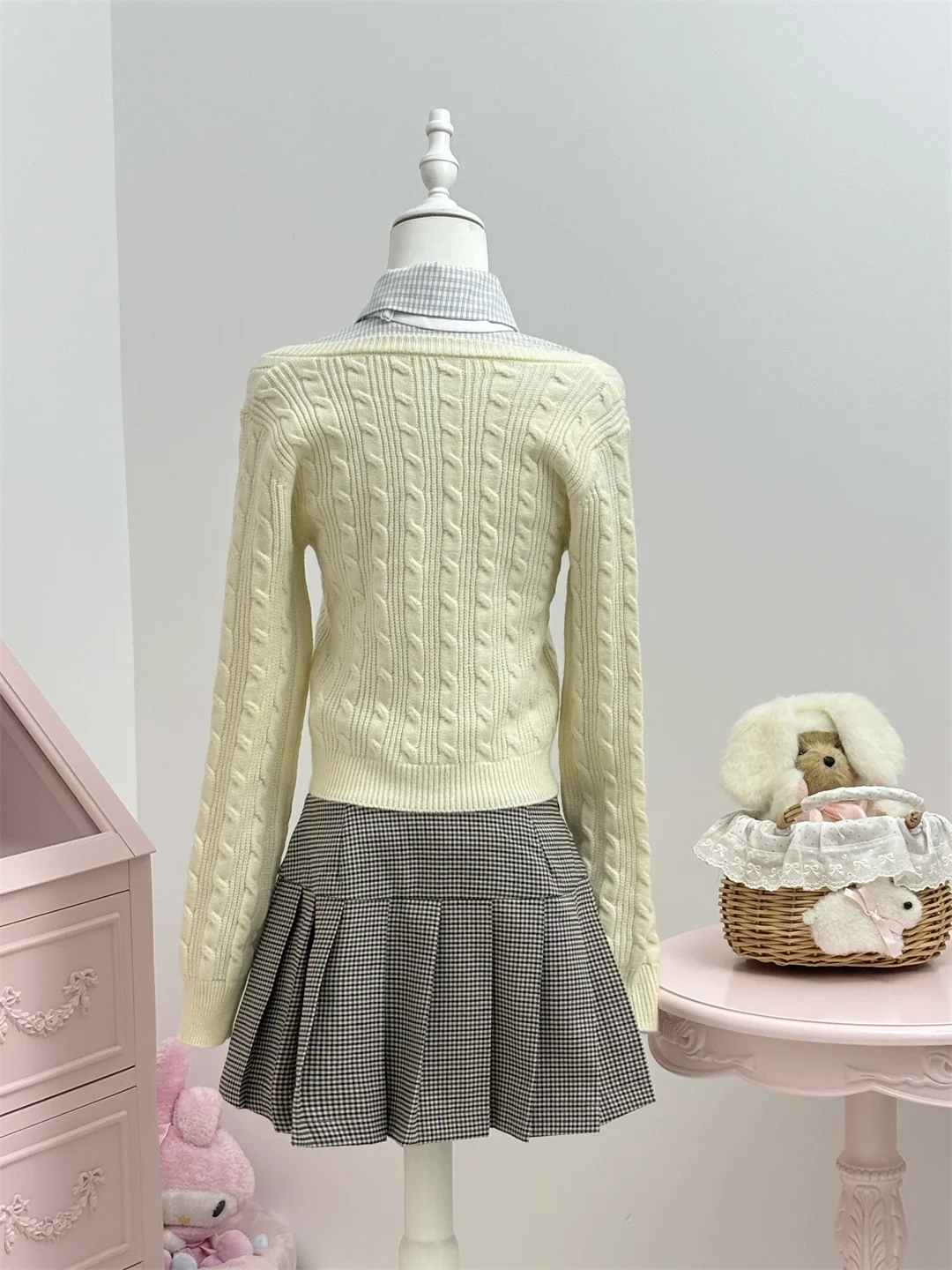 Winter Knit Preppy Style Vintage Elegant 3 Piece Sets Women Solid Casual Mini Skirt Suit Female Sweet Chic Korea Popular Clothes