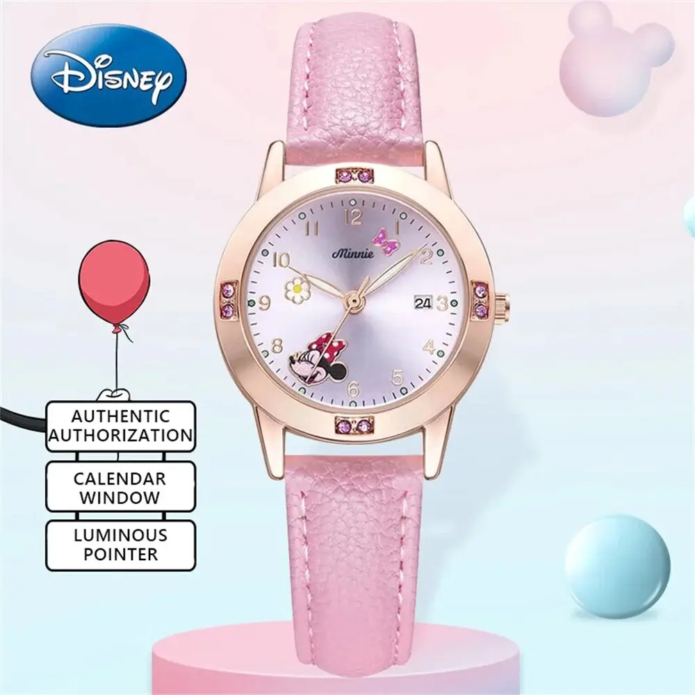 Disney-reloj de cuarzo con luz nocturna para niños, niñas y adultos, resistente al agua, regalo de cumpleaños