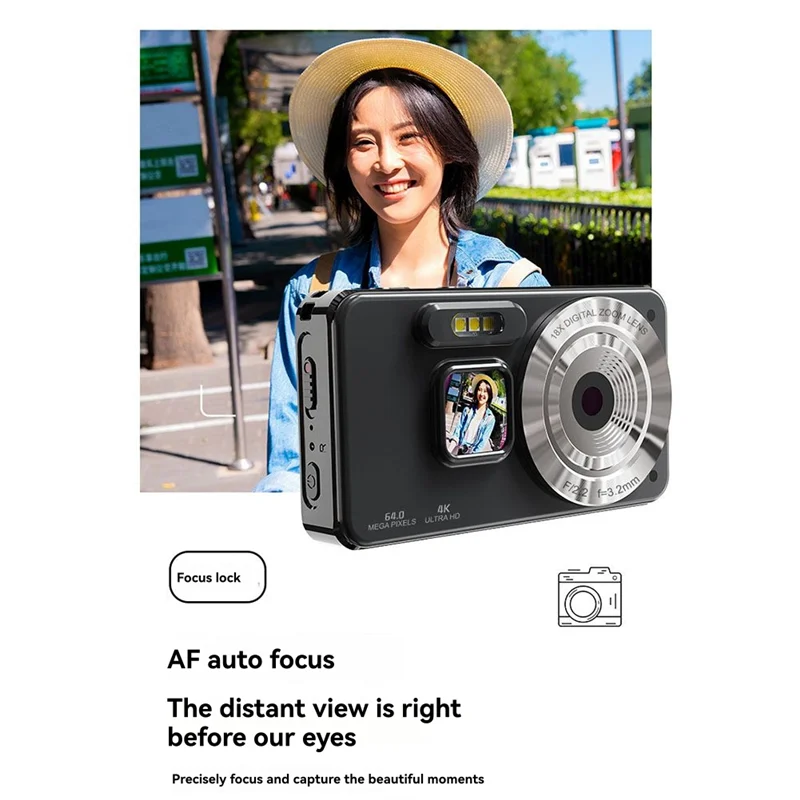 

Children's Digital Camera HD Video 4K 30Fps 2000Mah Long Time Recording Recorder Fill Lights OTG Fuction-Y47A