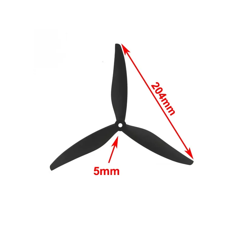 2Pairs 8040 8X4X3 3-Blade CW&CCW Propeller X-Class 8inch Nylon FPV Props for LR8 RC Cinelifter MARK4 FPV Racing Drone Multirotor